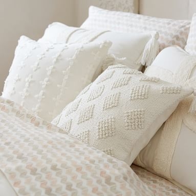 Soft Textured Pillow Cover, 18 x 18, Ivory - Image 1