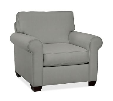 Buchanan Roll Arm Upholstered Armchair, Polyester Wrapped Cushions, Performance Everydaysuede(TM) Metal Gray - Image 2