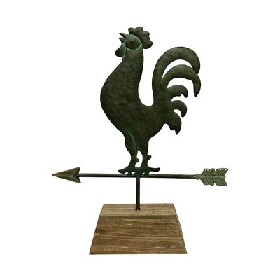 Chauncy Rooster Weathervane on Wood Base Statue - Image 0