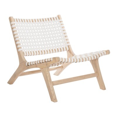 Chiana Leather Woven Accent Chair - Image 0