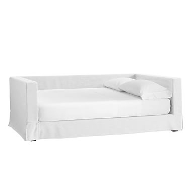 Jamie Slipcovered Daybed, Queen, White Twill - Image 0