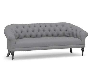Adeline Upholstered Sofa 84", Polyester Wrapped Cushions, Textured Twill Light Gray - Image 0