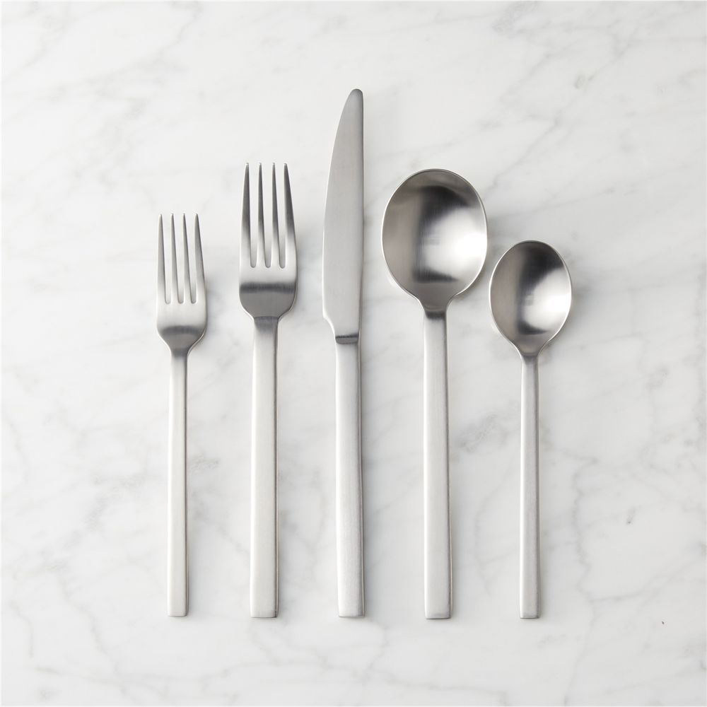 Tower 20-Piece Brushed Silver Flatware Set - Image 0