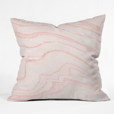 Currans Blush Marble Outdoor Throw Pillow - Image 0