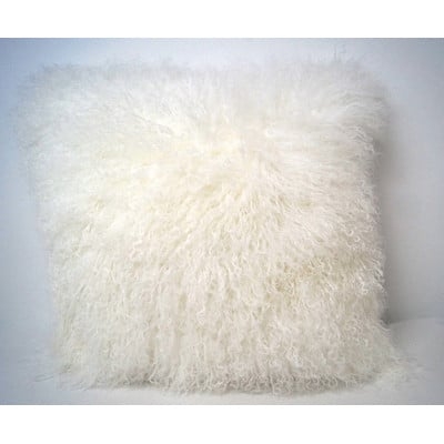 Tibetan Lamb Fur Throw Pillow - Image 0