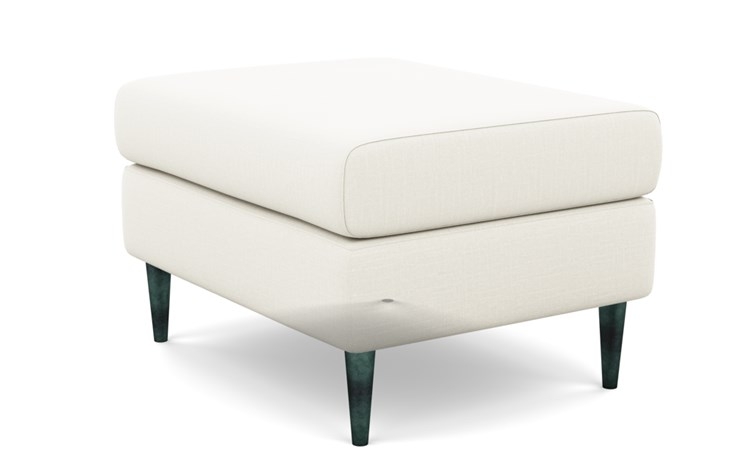 Asher Ottoman with Ivory Fabric and Unfinished GunMetal legs - Image 4