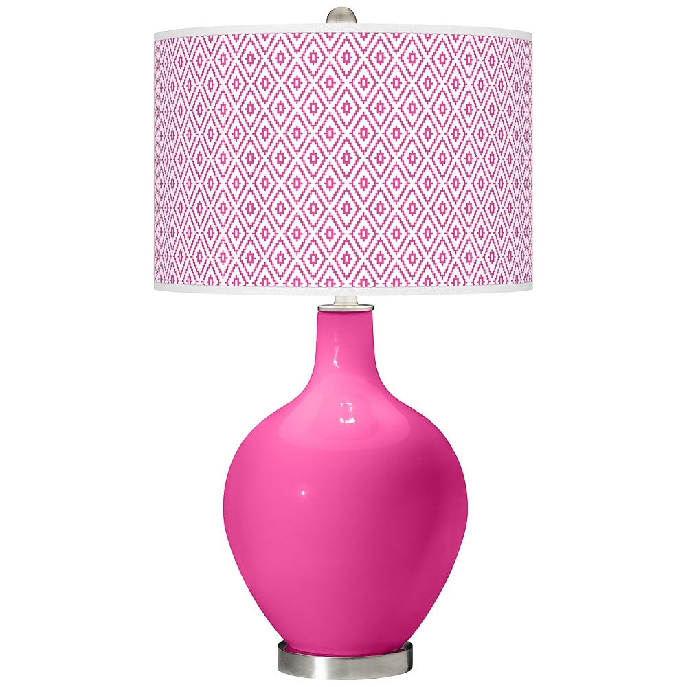 Color Plus Ovo 28 1/2" Diamonds Fuchsia Pink Table Lamp - Image 0