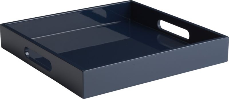 Hi-Gloss Small Square Navy Blue Tray - Image 2