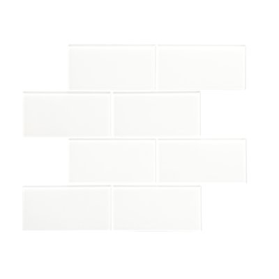 Quality Value Series 3" x 6" Glass Subway Tile in Glossy White - Image 0