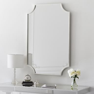 Scallop Silver Leaf Mirror, 24"x36" - Image 1