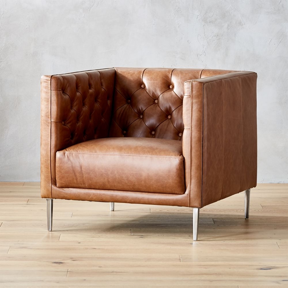 Savile Bello Saddle Leather Tufted Chair - Image 0