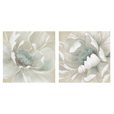 'Winter Blooms I and II' 2 Piece Acrylic Painting Print Set on Wrapped Canvas - Image 0