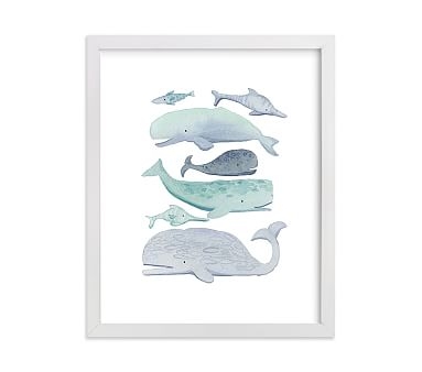 Minted(R) Blue Whales Wall Art by Kelsey Carlson; 8x10, White - Image 0