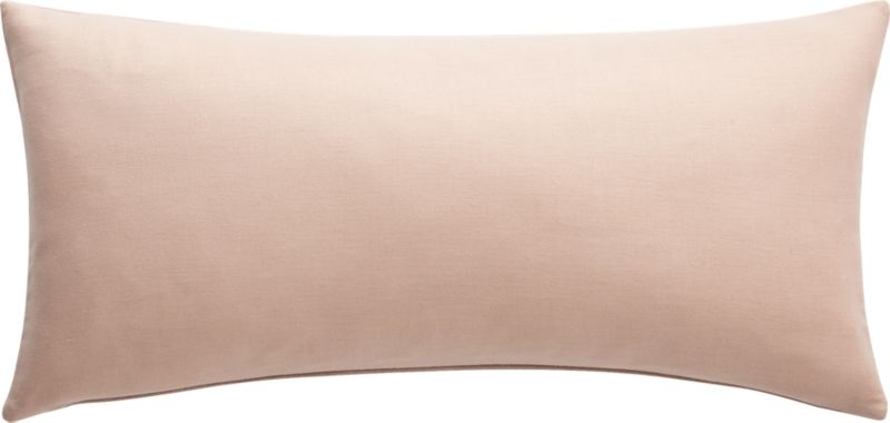 23"x11" Suede Pillow Pink with Feather-Down Insert - Image 3