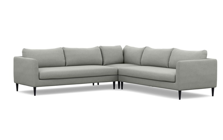 Owens Corner Sectional with Ecru Fabric and Painted Black legs - Image 4