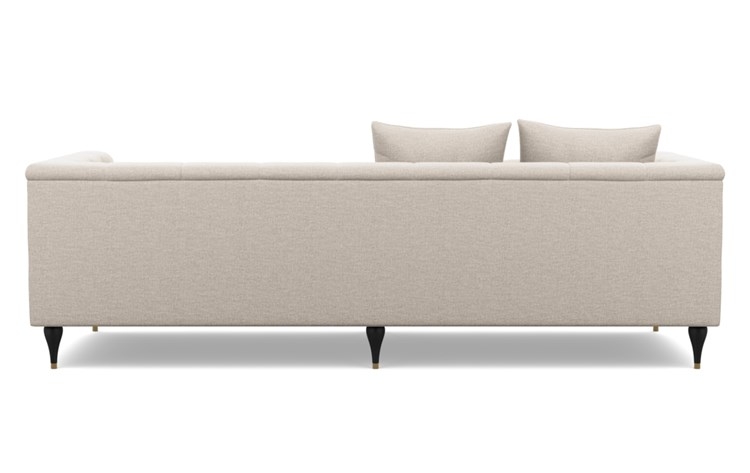 Ms. Chesterfield Sofa with Linen Fabric and Matte Black with Brass Cap legs - Image 3