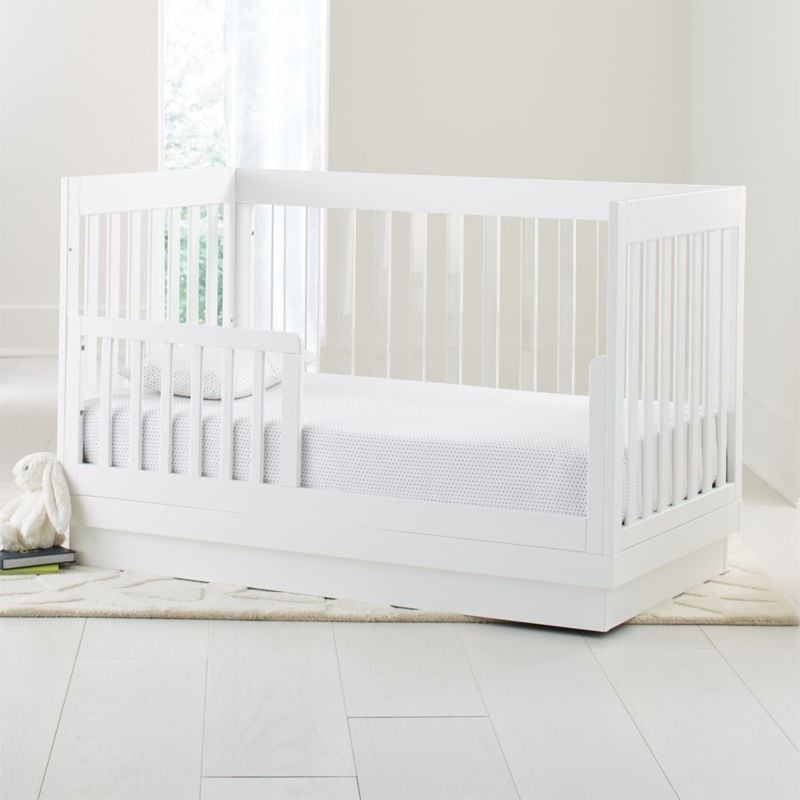 Babyletto Harlow Acrylic and White 3-in-1 Convertible Crib - Image 1