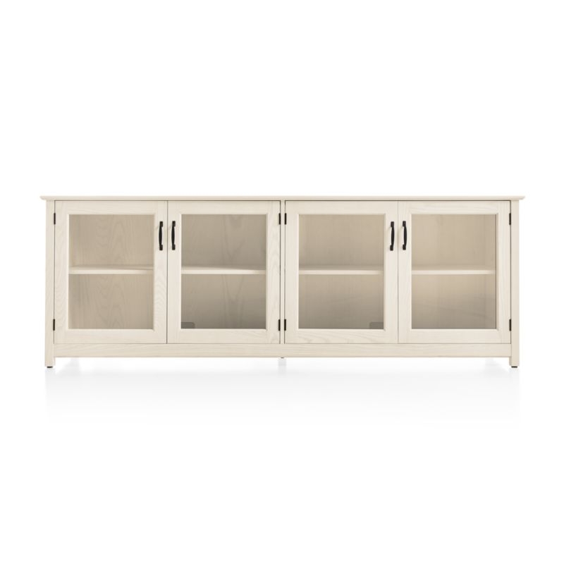 Ainsworth Cream 85" Media Console with Glass/Wood Doors - Image 2