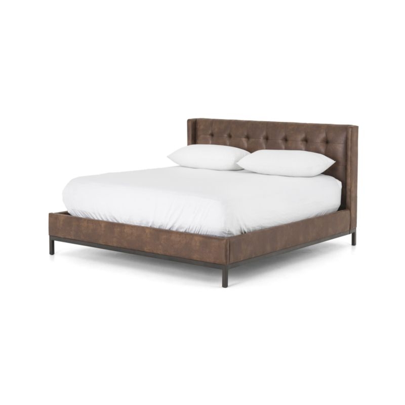 Newhall King Leather Tufted Bed - Image 2