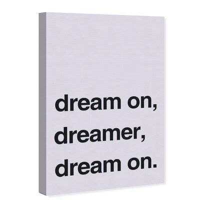 Oliver Gal  'Dream On Lilac'  Purple Typography Wall Art Print on Premium Canvas - Image 0