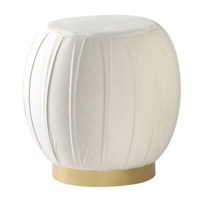 Featherste Pleated Velveteen Tufted Pouf - Image 0