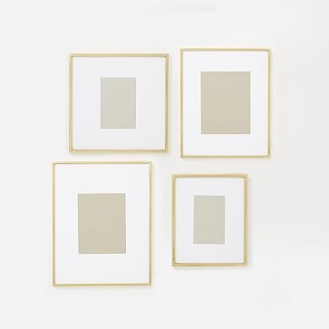 Gallery Frame, Polished Brass, Set of 4, Assorted Sizes - Image 0