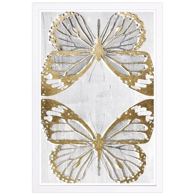 Golden Butterflies Framed Art Print - Image 0