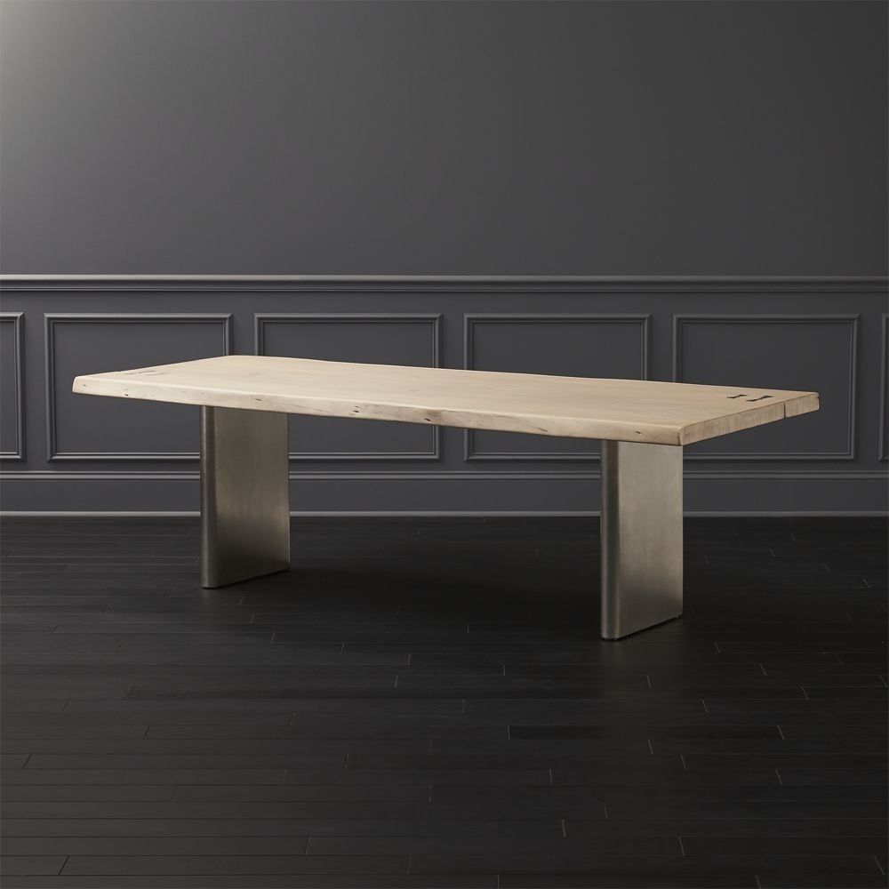 Landscape Rectangular White Washed Wood Dining Table 95" - Image 0
