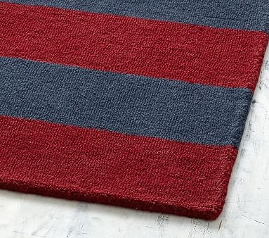 Rugby Custom Rug, 5' x 8', Navy/Orange - Image 5