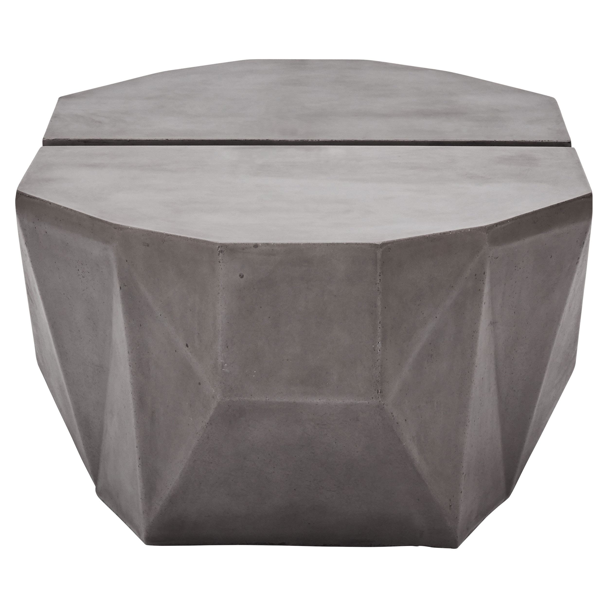 Lily Modern Classic Dark Grey Geometric Outdoor Coffee Table - Set of 2 - Image 6
