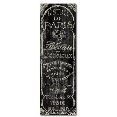 'Paris Bistro VIII' by Color Bakery Textual Art on Wrapped Canvas - Image 0