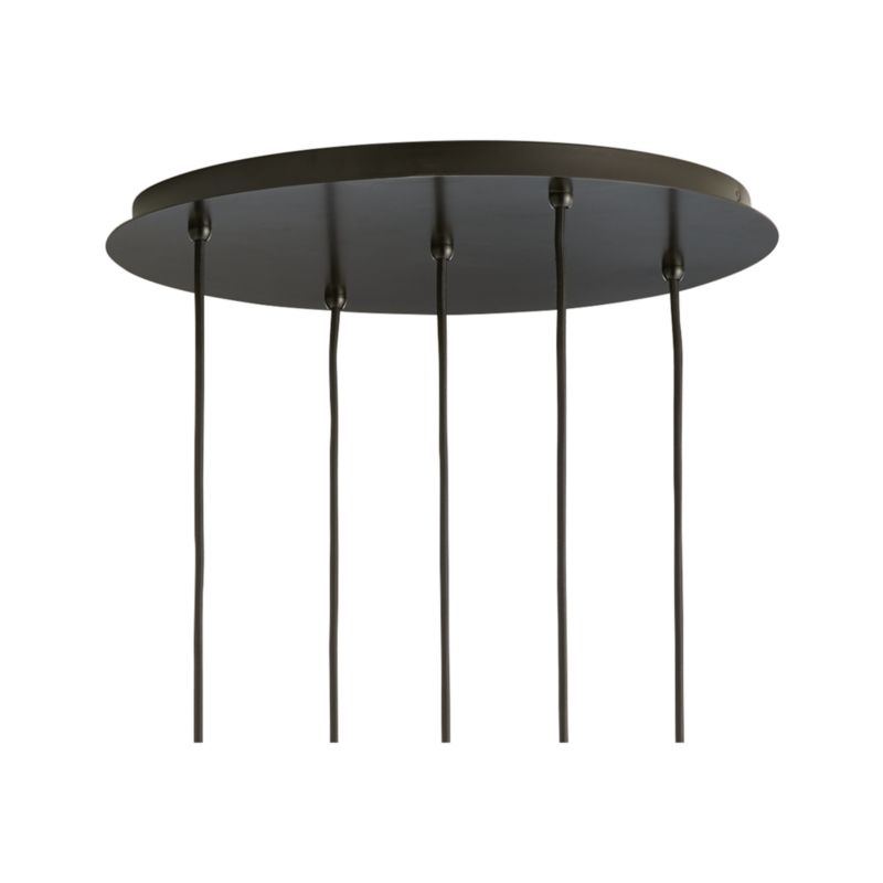 Arren Black 5-Light Round Pendant with Angled Milk Glass Shades - Image 2