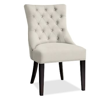 Hayes Upholstered Tufted Dining Side Chair, Espresso Frame, Performance Everydaysuede(TM) Stone - Image 2