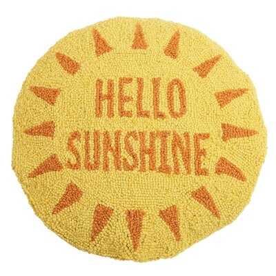 Mekhi Hello Sunshine Hook Wool Throw Pillow - Image 0