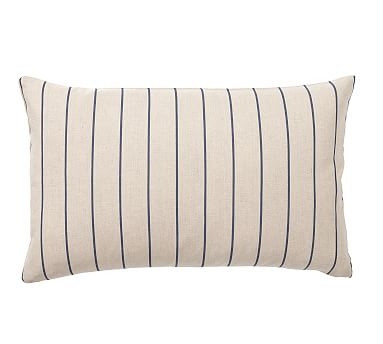 Coronado Stripe Lumbar Pillow Cover, 16 x 26", Blue - Image 0