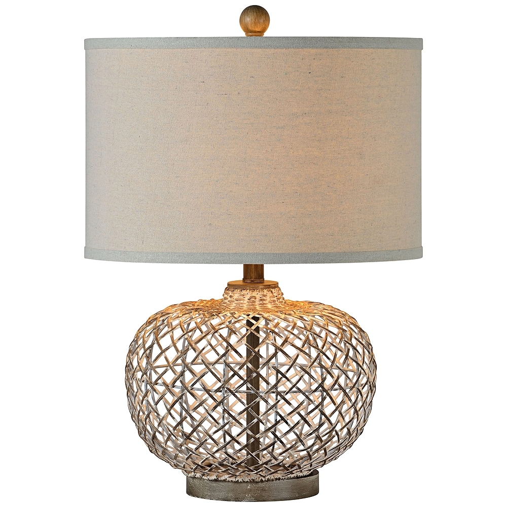 Forty West Reggie Gray Wash Rattan Table Lamp - Style # 73J26 - Image 0