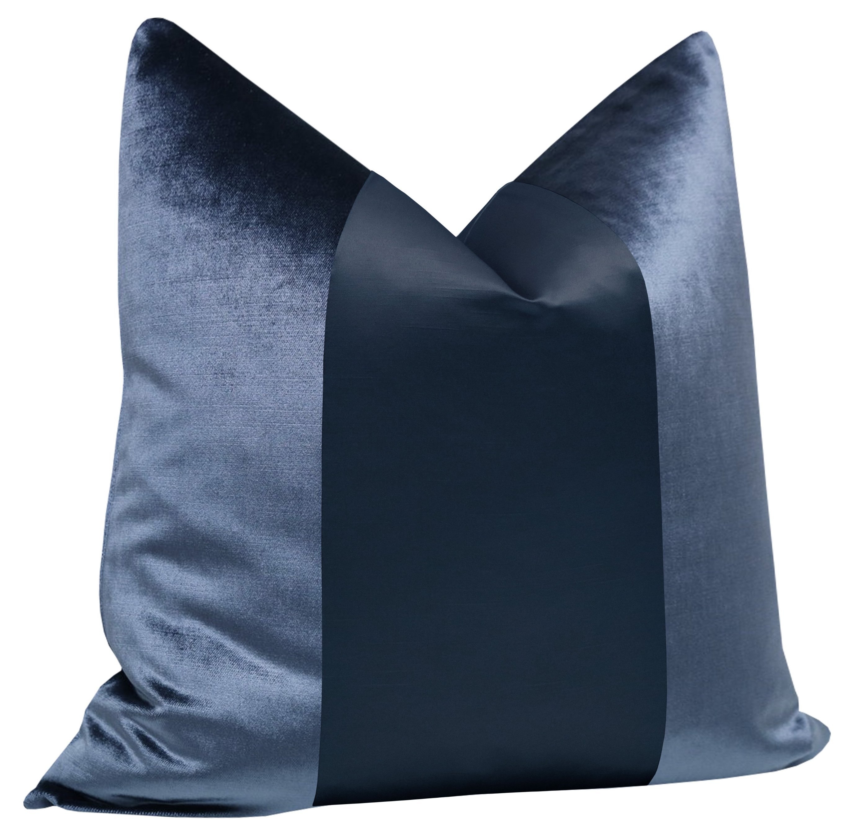 PANEL MONOCHROMATIC :: FAUX SILK VELVET // PRUSSIAN BLUE - Sample 4" X 4" - Image 1