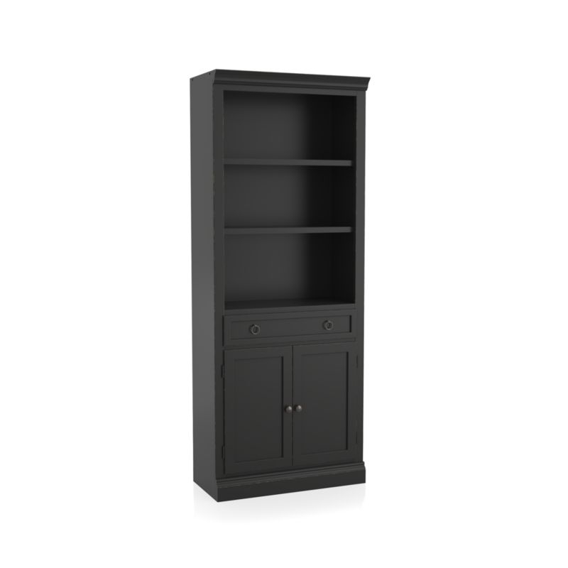 Cameo Bruno Black Middle Storage Bookcase - Image 1
