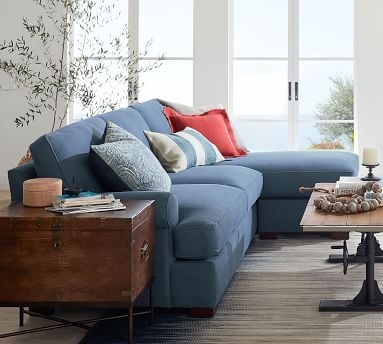 Townsend Roll Arm Upholstered Sofa with Reversible Storage Chaise, Polyester Wrapped Cushions, Brushed Crossweave Charcoal - Image 3