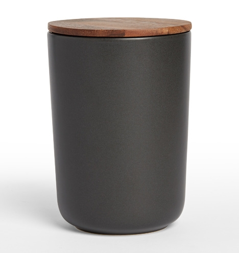 Black Extra Large Canister with Wood Lid - Image 3
