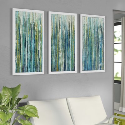 'Greencicles' Framed Painting Print Multi-Piece Image on Glass - Image 0