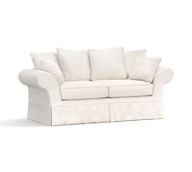 Charleston Slipcovered Sofa 86", Polyester Wrapped Cushions, Performance Everydaylinen(TM) Ivory - Image 2