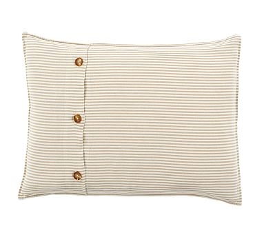 Wheaton Striped Linen/Cotton Sham, Standard, Flax - Image 0