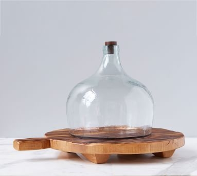 Reclaimed Wood Oversized Footed Serving Board, Round - Image 2