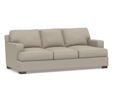 Townsend Square Arm Upholstered Sofa 86.5", Polyester Wrapped Cushions, Performance Brushed Basketweave Sand - Image 0