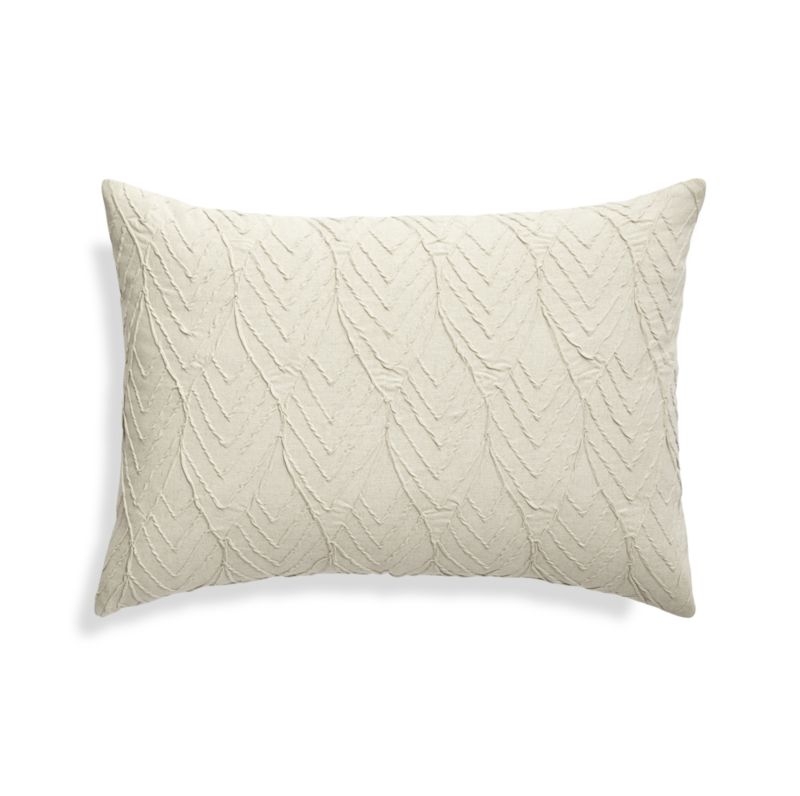Bintu Leaf Pattern Pillow with Feather-Down Insert 22"x15" - Image 3