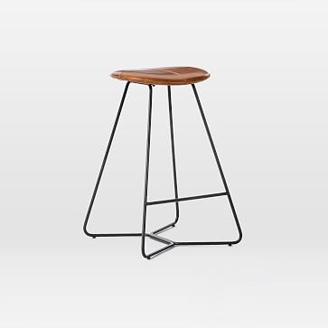 Slope Leather Backless Counter Stool - Image 3