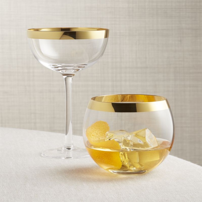 Pryce Gold Rocks Glass - Image 1