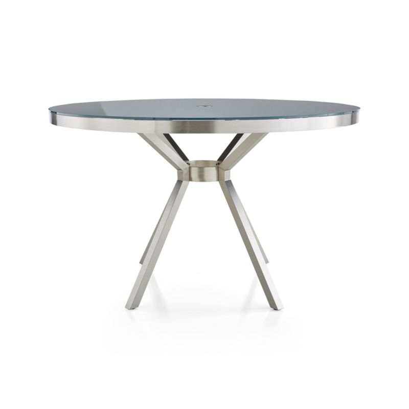 Dune Round Outdoor Dining Table with Painted Charcoal Glass - Image 4