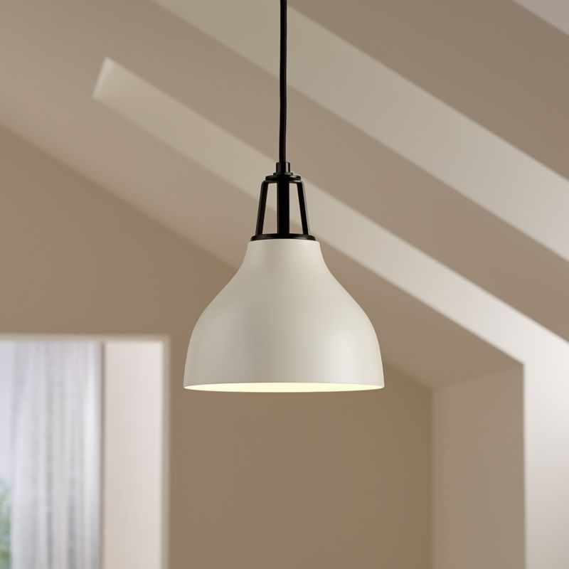 Maddox White Bell Small Pendant Light with Black Socket - Image 5